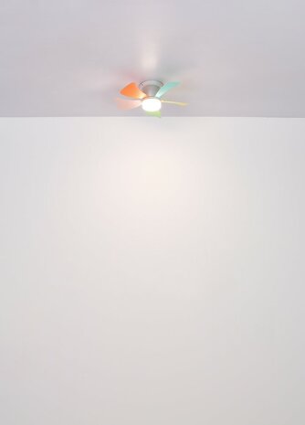 Globo Hines LED plafondventilator wit 41 cm licht