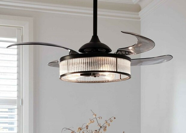 Beacon 212928 Fanaway Corbelle antiek zwart plafondventilator 122 cm in kamer