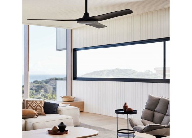 Beacon 21321649 Lucci Air Abyss plafondventilator zwart 142 cm woonkamer