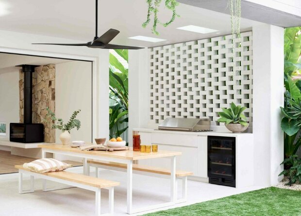 Beacon 21321649 Lucci Air Abyss plafondventilator zwart 142 cm veranda