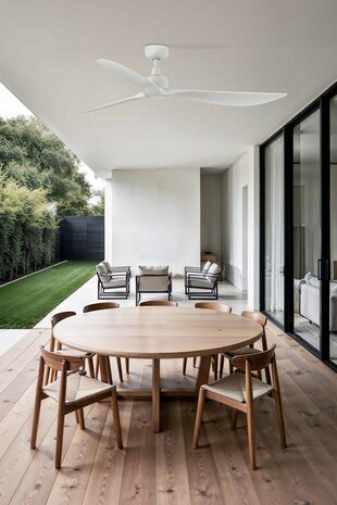 Faro Barcelona 34363WT Outwood L plafondventilator wit met app 150 cm buiten