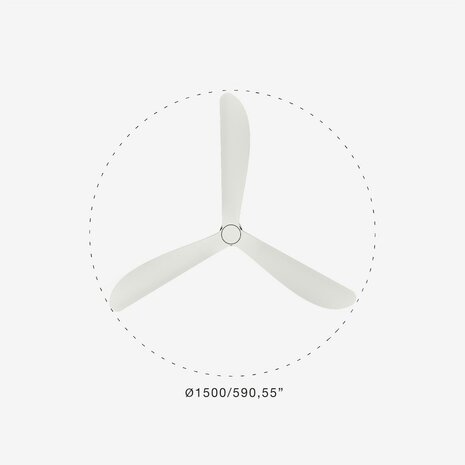 Faro Barcelona 34363WT Outwood L plafondventilator wit met app 150 cm diameter