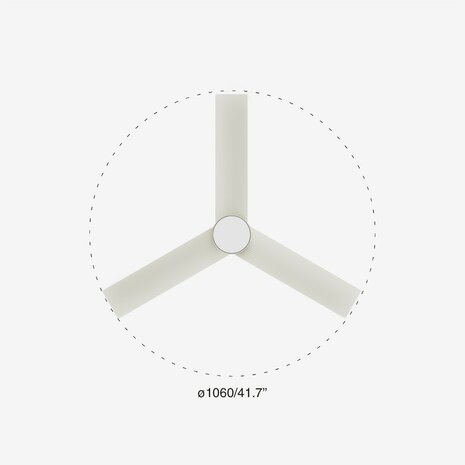 Faro Barcelona 34288-1TW Cruiser S LED plafondventilator met ledverlichting wit 106 cm diameter