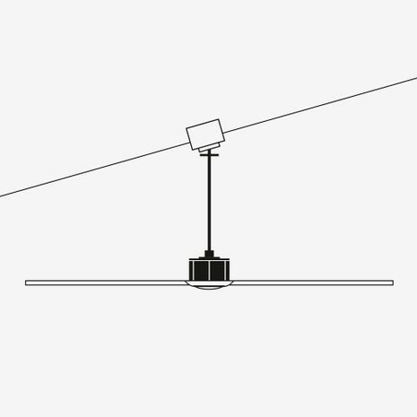 Faro Barcelona Klim L plafondventilator zwart/walnoot 150 cm schuin plafond