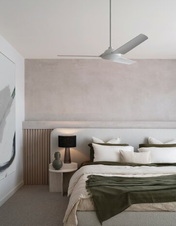 Beacon 21302449 Bayside Somerset plafondventilator wit 122 cm in slaapkamer