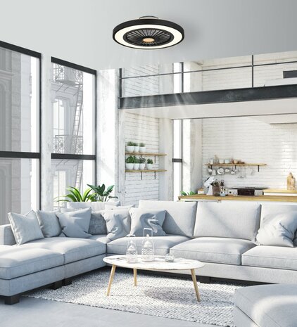 Globo Blizzak Led plafondventilator zwart 54 cm