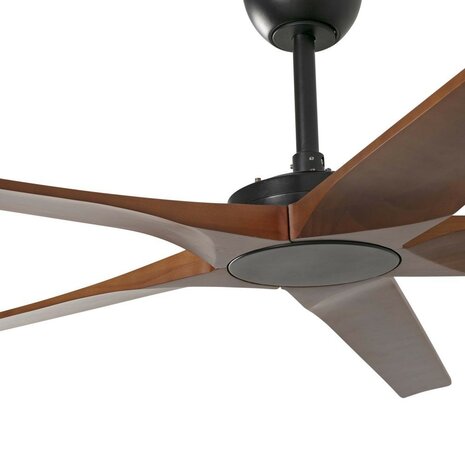 Faro Barcelona 34190WT Bigwood XL Tuya plafondventilator zwart/walnoot met app 200 cm