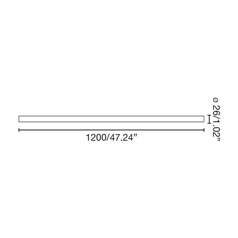 Faro Barcelona Amelia verlengstang zwart 120 cm afmetingen