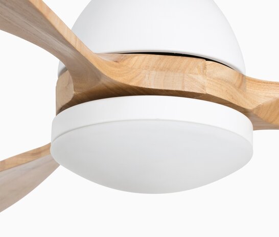 Faro Barcelona 33524 Poros L LED plafondventilator met verlichting wit/grenen 132 cm