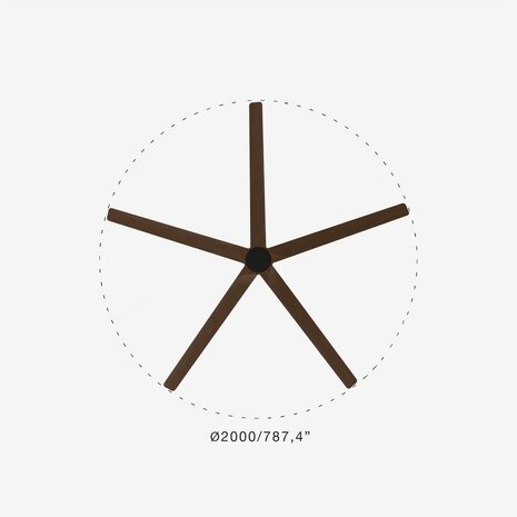 Faro 34190 Barcelona Bigwood XL plafondventilator zwart/walnoot 200 cm diameter