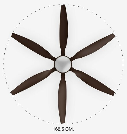 Faro Barcelona Tilos XL&nbsp;plafondventilator bruin 168&nbsp;cm diameter