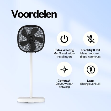 Dynter AirFlow AV25G opvouwbare statiefventilator wit 47 cm