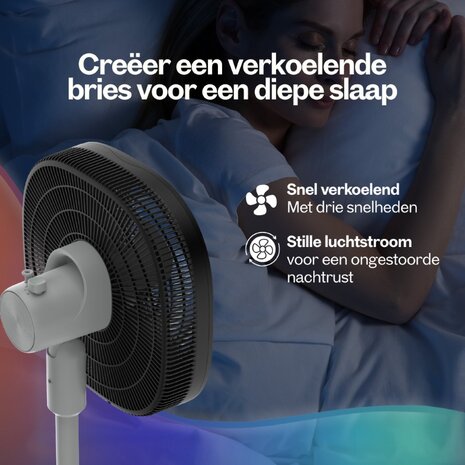 Dynter AirFlow AV25G opvouwbare statiefventilator grijs 47 cm
