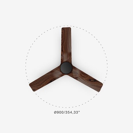 Faro Barcelona 33837 Heywood Tub S plafondventilator zwart/walnoot 132 cm diameter