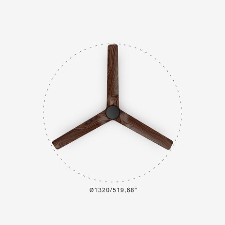 Faro Barcelona 33839 Heywood Tub L plafondventilator zwart/walnoot 132 cm diameter