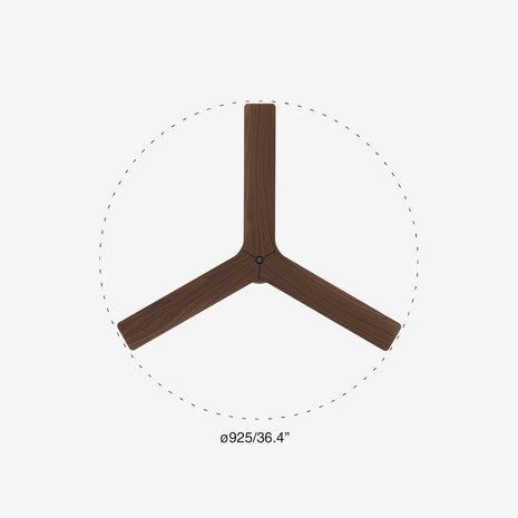 Faro Barcelona 34278 Klim S plafondventilator zwart/walnoot 93 cm diameter