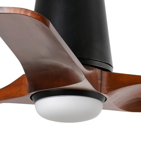 Faro Barcelona 338371S Heywood Tub S LED plafondventilator met verlichting zwart/walnoot 90 cm