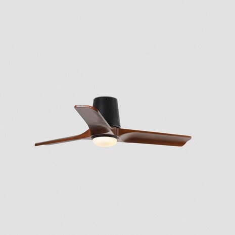Faro Barcelona 338371S Heywood Tub S LED plafondventilator met verlichting zwart/walnoot 90 cm