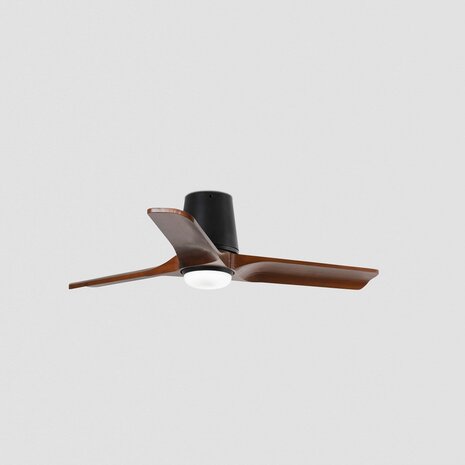 Faro Barcelona 338371S Heywood Tub S LED plafondventilator met verlichting zwart/walnoot 90 cm