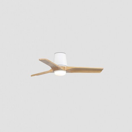 Faro Barcelona 338361S Heywood Tub S LED plafondventilator met verlichting wit/grenen 90 cm