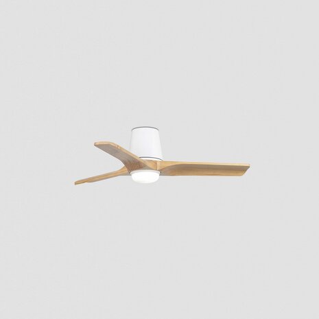 Faro Barcelona 338361S Heywood Tub S LED plafondventilator met verlichting wit/grenen 90 cm
