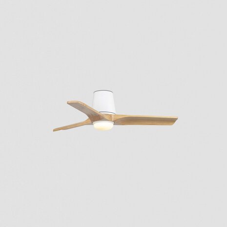 Faro Barcelona 338361S Heywood Tub S LED plafondventilator met verlichting wit/grenen 90 cm