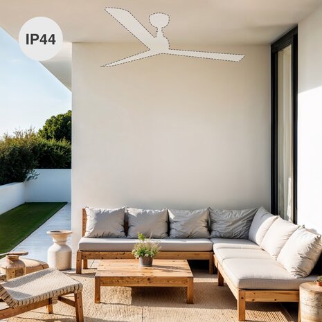 Faro Barcelona 34360 Outwood L plafondventilator bruin/eikenhout 150 cm buiten ip44