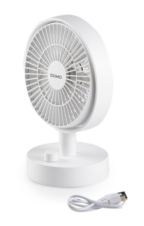 Domo DO8151 oplaadbare tafelventilator wit 15 cm usb-c