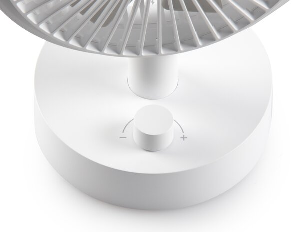 Domo DO8151 oplaadbare tafelventilator wit 15 cm bediening