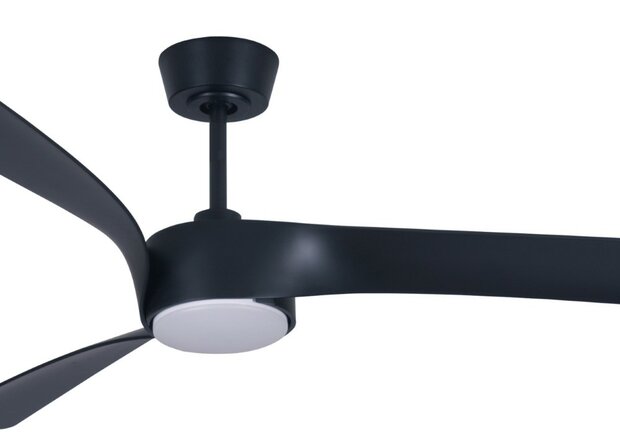 Beacon Line plafondventilator zwart 132 centimeter behuizing met lamp