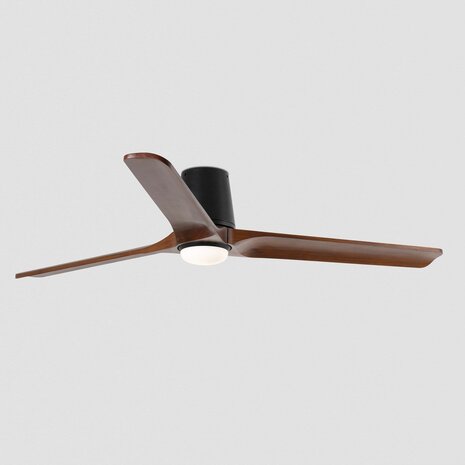 Faro Barcelona 338391S Heywood Tub L LED plafondventilator met verlichting zwart/walnoot 132 cm