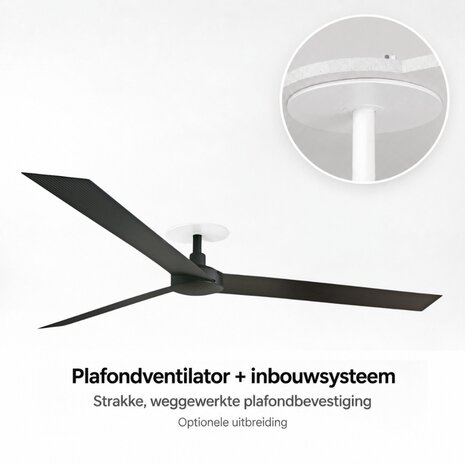 Faro Barcelona 34293 Cruiser XL plafondventilator zwart 160 cm inbouwsysteem
