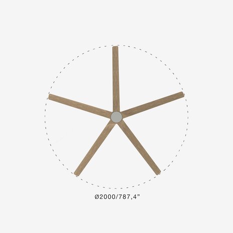 Faro Barcelona 34191WT Bigwood XL Tuya plafondventilator met app wit/grenen 200 cm diameter