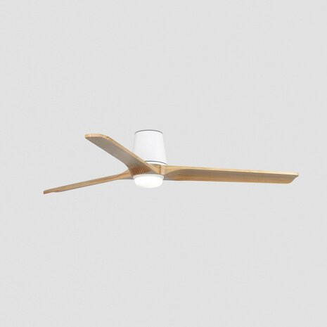 Faro Barcelona 338381S Heywood Tub L LED plafondventilator met verlichting wit/grenen 132 cm