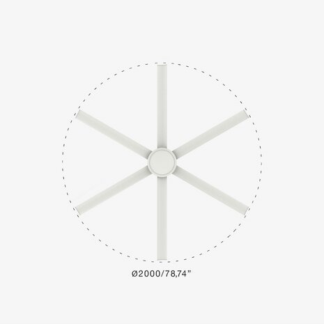Faro Barcelona 34202 Rotterdam XL plafondventilator wit 200 cm diameter