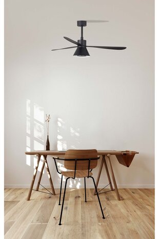 Faro Barcelona 33761 Amelia L plafondventilator zwart 132 cm in woonkamer
