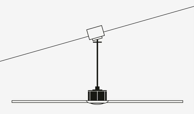 Faro Barcelona Mini Punt S plafondventilator mat wit 90 cm schuin plafond