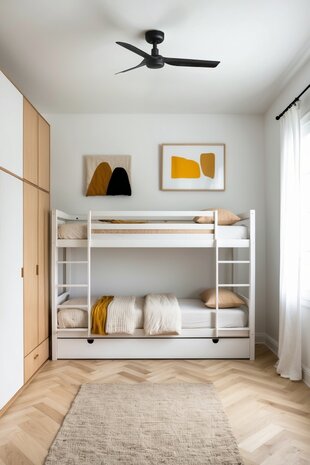 Faro Barcelona 33822 Mini Punt S plafondventilator zwart 90 cm in kinderkamer