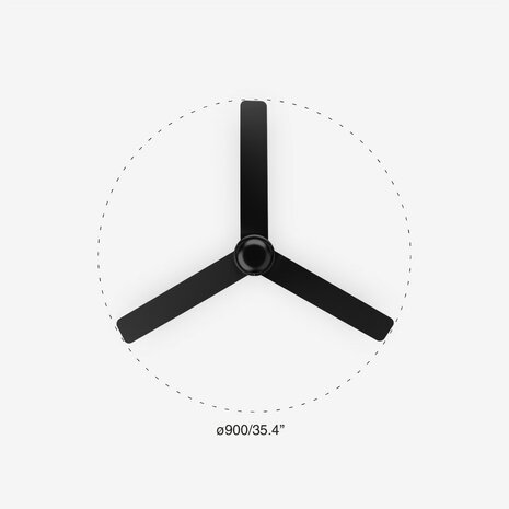 Faro Barcelona 33822 Mini Punt S plafondventilator zwart 90 cm diameter