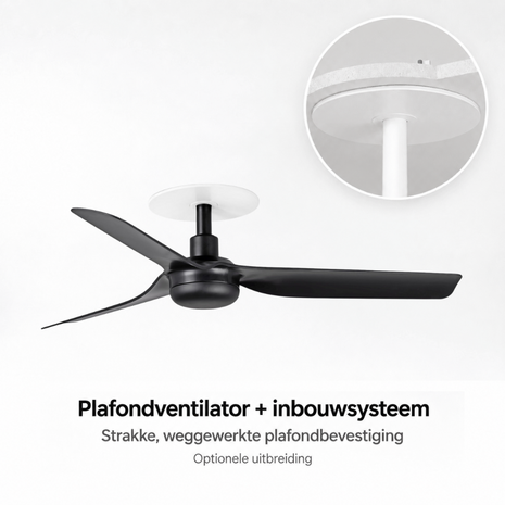 Faro Barcelona 33822 Mini Punt S plafondventilator zwart 90 cm inbouwsysteem