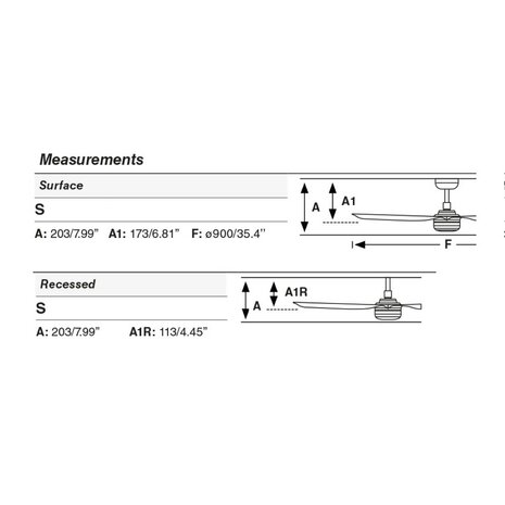 Faro Barcelona 338201S Mini Punt S plafondventilator met verlichting wit 90 cm