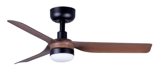 Faro Barcelona 338231S Mini Punt S plafondventilator met verlichting zwart/walnoot 90 cm